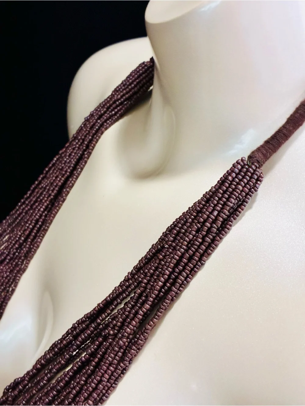Brown Multi-Strand Beaded Necklace - Contemporary Women’s Jewelry